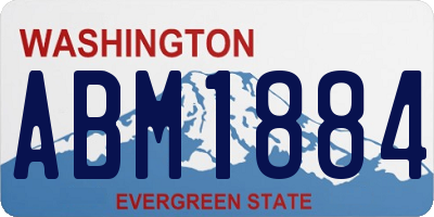 WA license plate ABM1884