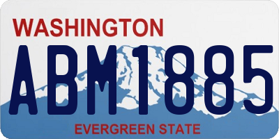 WA license plate ABM1885