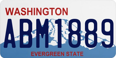 WA license plate ABM1889