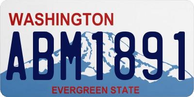 WA license plate ABM1891