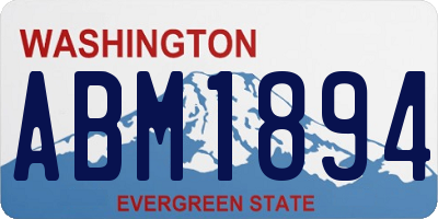 WA license plate ABM1894