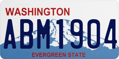 WA license plate ABM1904