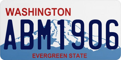 WA license plate ABM1906