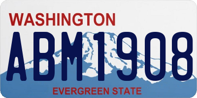 WA license plate ABM1908