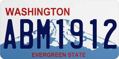 WA license plate ABM1912