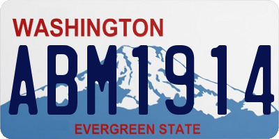 WA license plate ABM1914