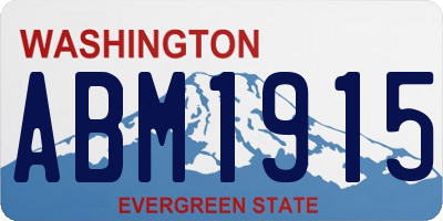 WA license plate ABM1915