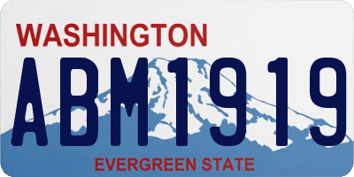 WA license plate ABM1919