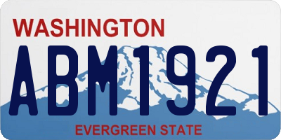 WA license plate ABM1921