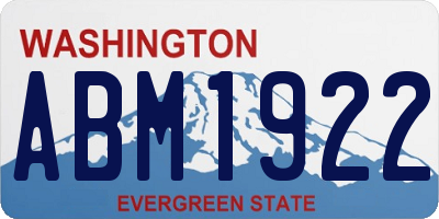 WA license plate ABM1922
