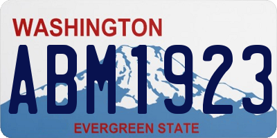WA license plate ABM1923