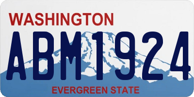 WA license plate ABM1924