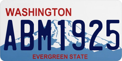 WA license plate ABM1925