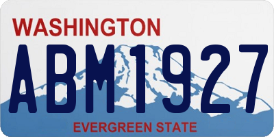 WA license plate ABM1927