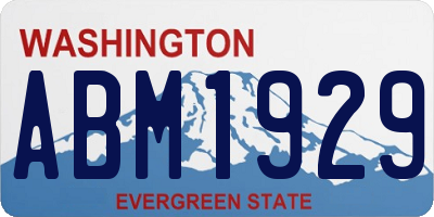 WA license plate ABM1929