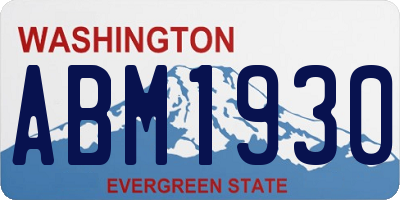 WA license plate ABM1930