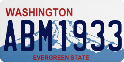 WA license plate ABM1933