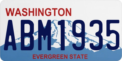 WA license plate ABM1935