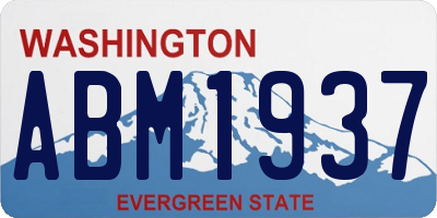 WA license plate ABM1937