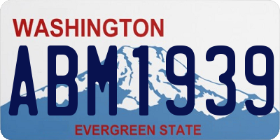 WA license plate ABM1939
