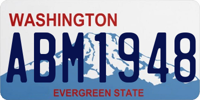 WA license plate ABM1948
