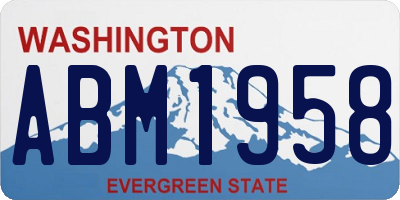 WA license plate ABM1958