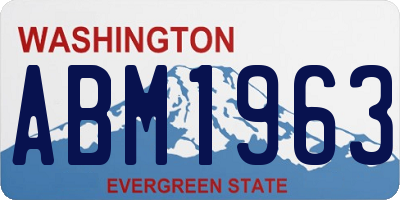 WA license plate ABM1963