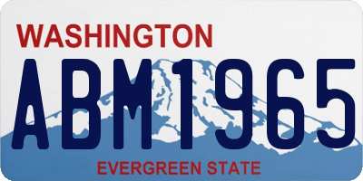 WA license plate ABM1965