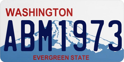 WA license plate ABM1973