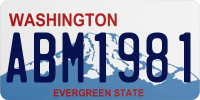 WA license plate ABM1981