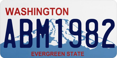 WA license plate ABM1982