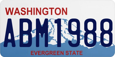 WA license plate ABM1988