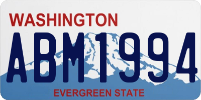 WA license plate ABM1994