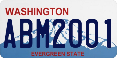 WA license plate ABM2001