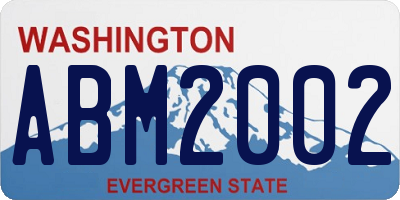 WA license plate ABM2002
