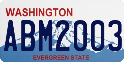 WA license plate ABM2003