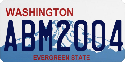 WA license plate ABM2004