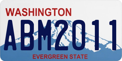 WA license plate ABM2011
