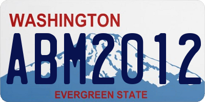 WA license plate ABM2012