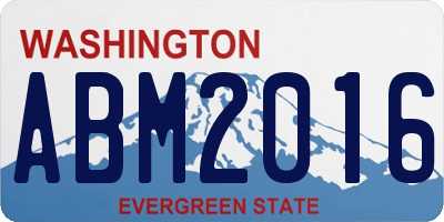 WA license plate ABM2016