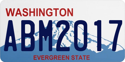 WA license plate ABM2017