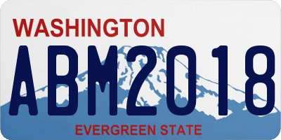 WA license plate ABM2018