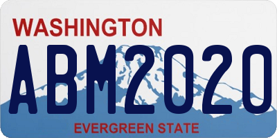 WA license plate ABM2020
