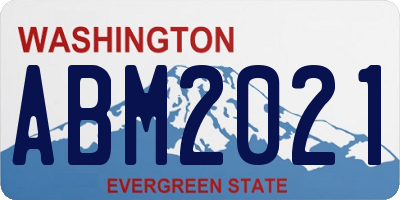 WA license plate ABM2021