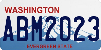 WA license plate ABM2023