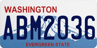 WA license plate ABM2036