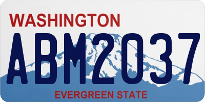 WA license plate ABM2037