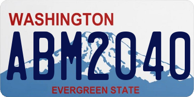 WA license plate ABM2040