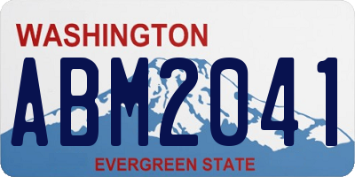 WA license plate ABM2041