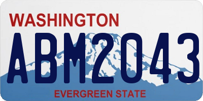 WA license plate ABM2043